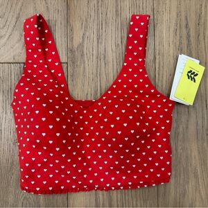 All in Motion Sports Bra NWT Small Red Heart Print Target